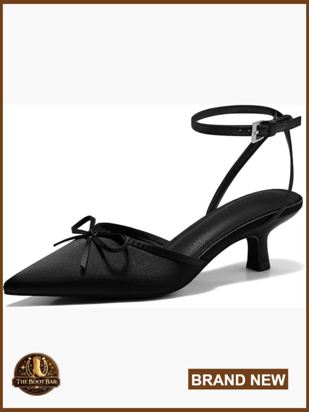 Satin Kitten Low Heels with Bow Closed Pointed Toe Short Pumps Dress Wedding